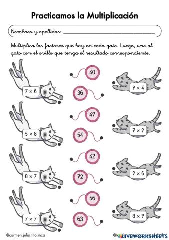 Practicamos la multiplicación