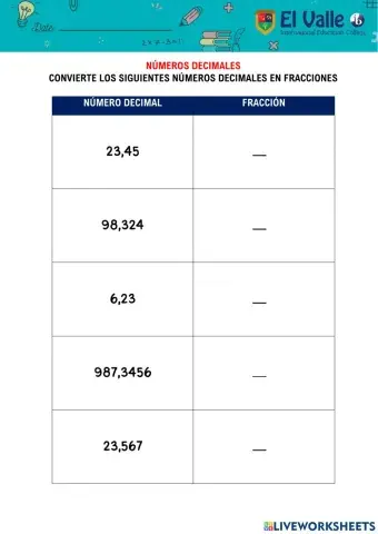 Conversión de decimal a fracción