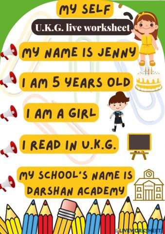 my self talking worksheet