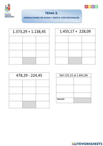 Abn 5º - Operaciones con decimales