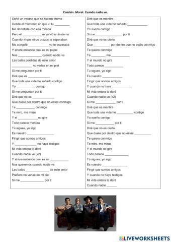 Cuando nadie ve. Morat.