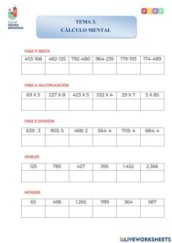 ABN 5º - Cálculo mental