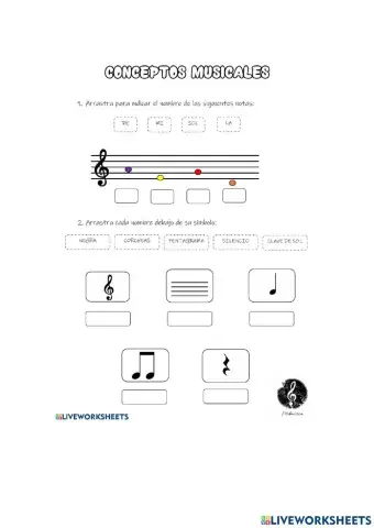 2 ejercicio: familiarización con las notas musicales y el pentagrama 