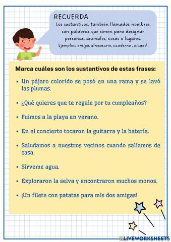 Encontrar los sustantivos