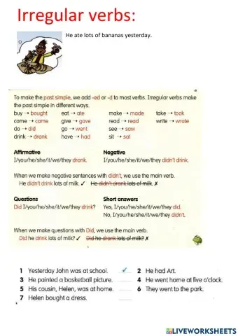 Irregular verbs rule