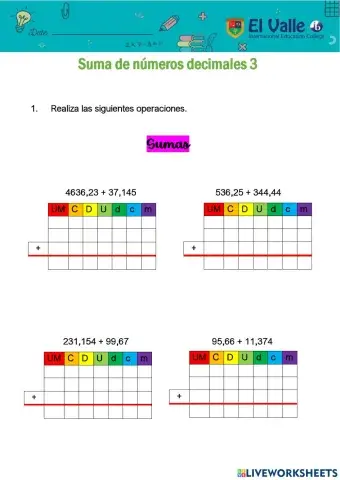 Suma con decimales 3