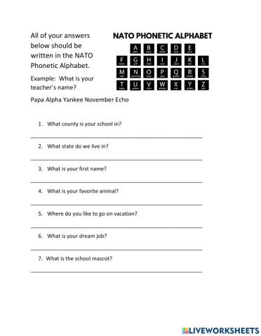 NATO Phonetic Alphabet