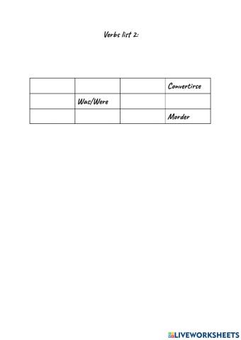 Verbs list 2