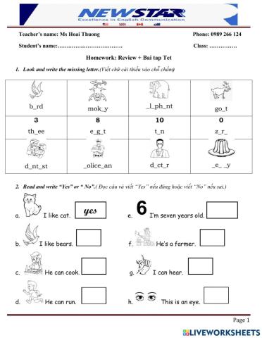 Bt tiếng anh tết 2023 - g1