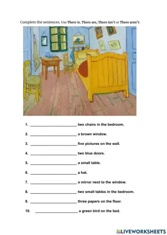 How many things are there in Van Gog's bedroom?