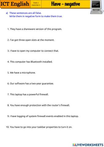 ICT 2.3 - Have - negative