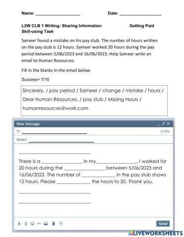 Pay Stub Problem Email W-1.4-SU