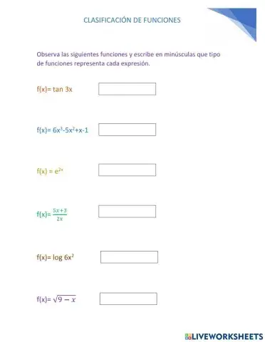 Clasificación de funciones