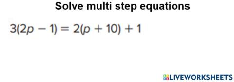 Solve multi step equations