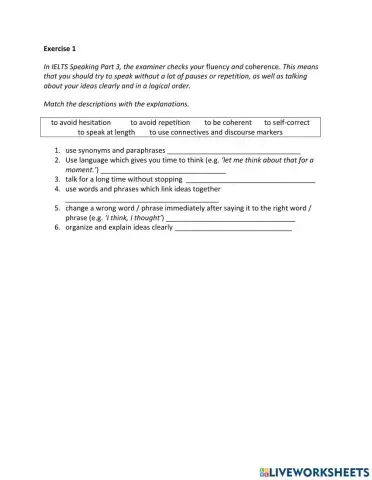 IE2, Unit 6, Speaking, Exercise 1
