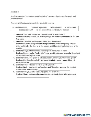 IE2, Unit 6, Speaking, Exercise 2
