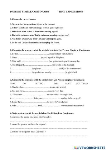Present Simple-Continuous Time Expressions