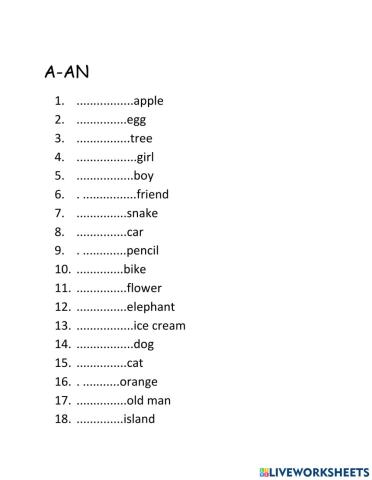 Articles: A-An