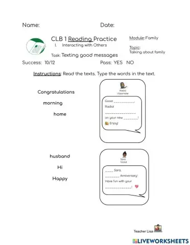 CLB 1: Reading Friendly Texts