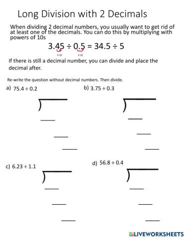 Dividing with decimals 3