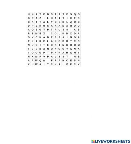 Country word search