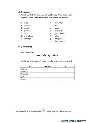 O heavenly King - Prayer