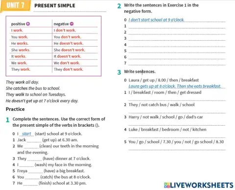 Prepare A1 NUS u7 Present Simple +--