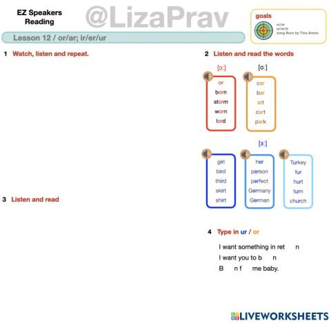 EZ Reading lesson 12