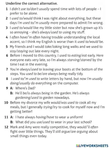 Present and past habits