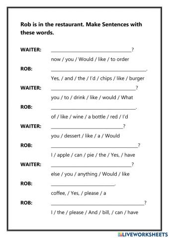 Rob in the restaurant