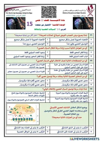 اختياري 15 جهد الفعل الجهاز العصبي