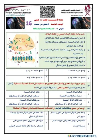 اختياري 16 جهد الفعل الجهاز العصبي
