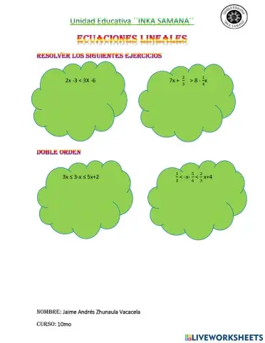 Inecuaciones lineales