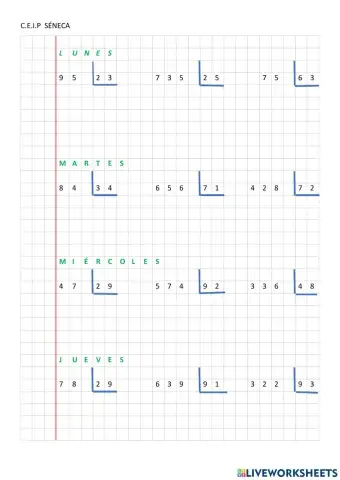 Divisiones fáciles dos cifras divisor C