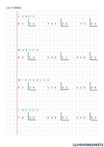 Divisiones fáciles dos cifras divisor C