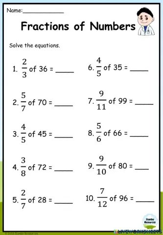 Fraction of an amount