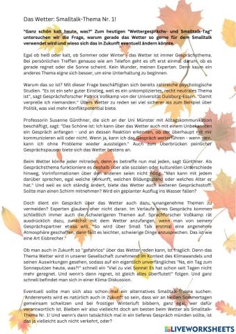 Wetter - Das Smalltalk-Thema Nummer 1!