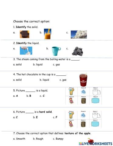 States of matter:physical properties