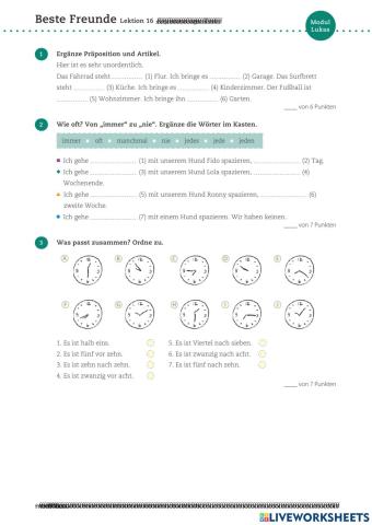 Beste Freunde Lektion 16