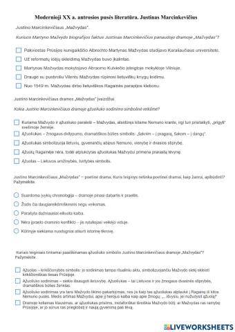 Modernioji XX a. antrosios pusės literatūra. Justinas Marcinkevičius