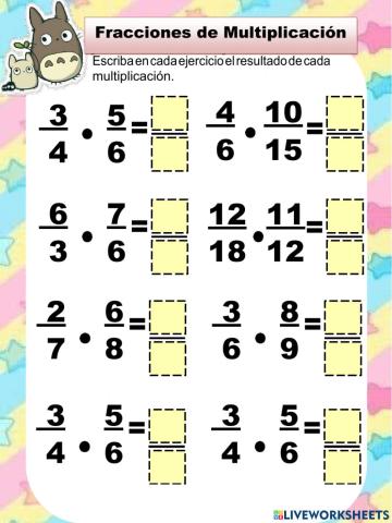 Multiplicación de Fracciones