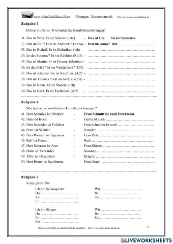 Verb Sein im Präsens 002