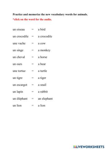 Vocabulary practice y5