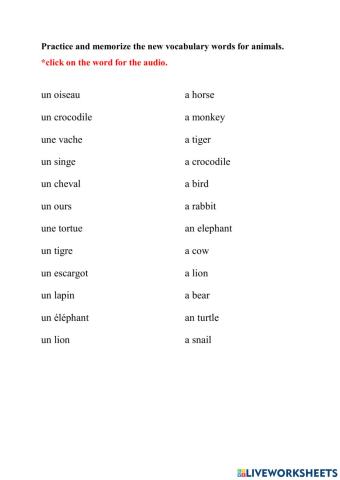 Vocabulary practice match y5