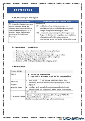 Lkpd geografi xii bab 3 - pertemuan 2