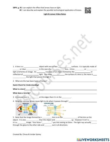 Light & Lenses Video Notes