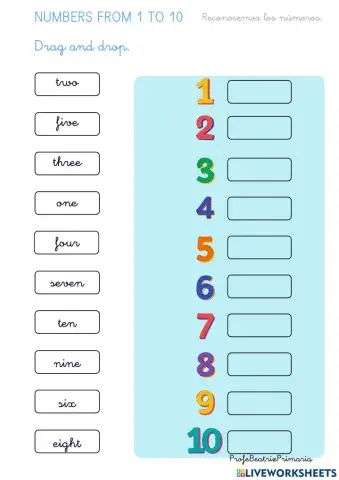 Numbers from 1 to 10