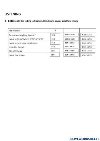 Listening-Ben talking to his mum