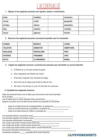 Exercicis d'accentuació