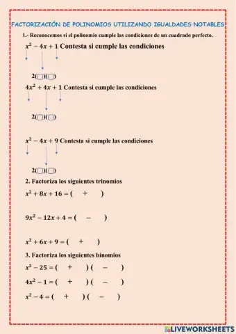 Factorización igualdades notables